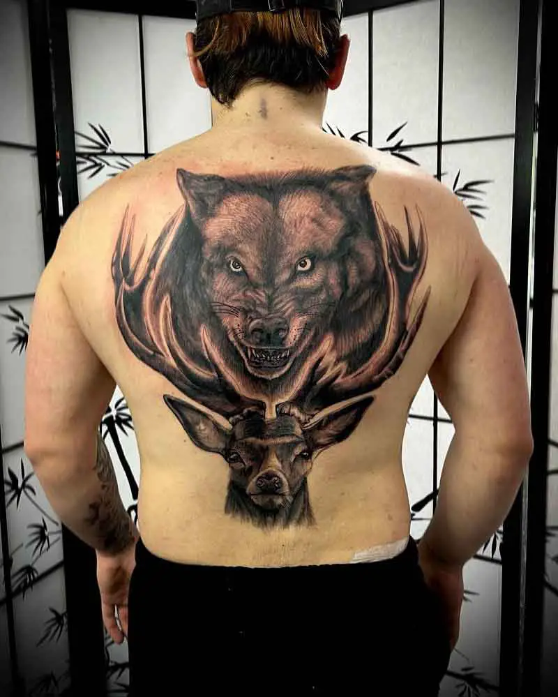 Wolf Deer Tattoo 3