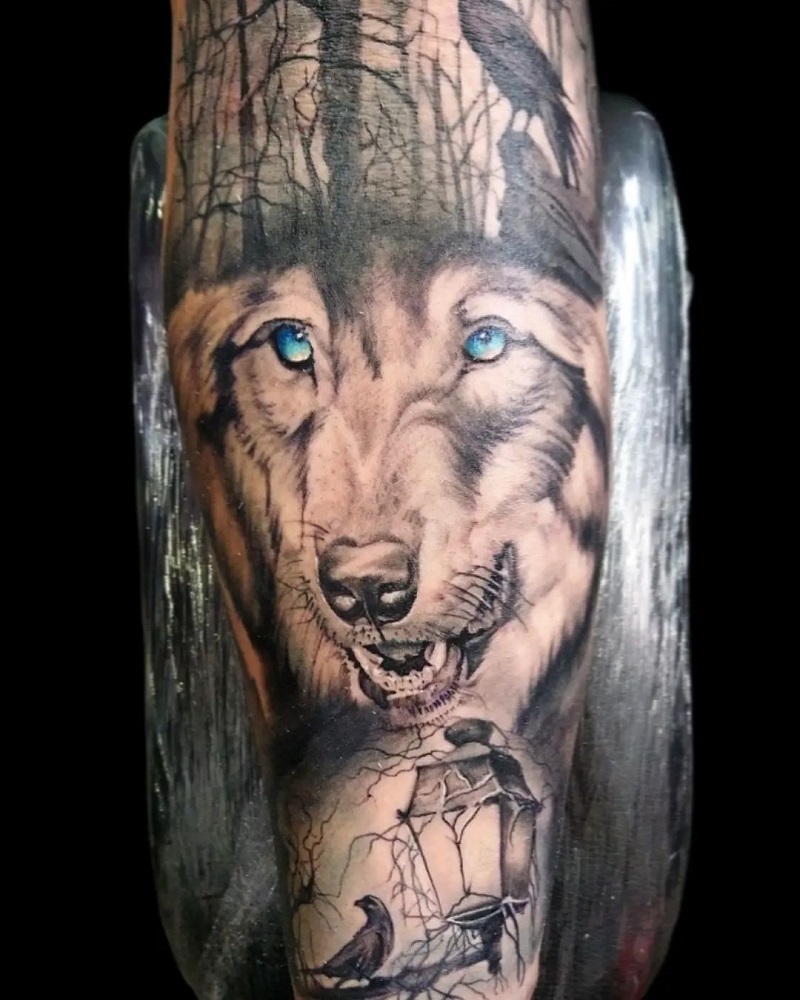 Wolf Nature Tattoo 3