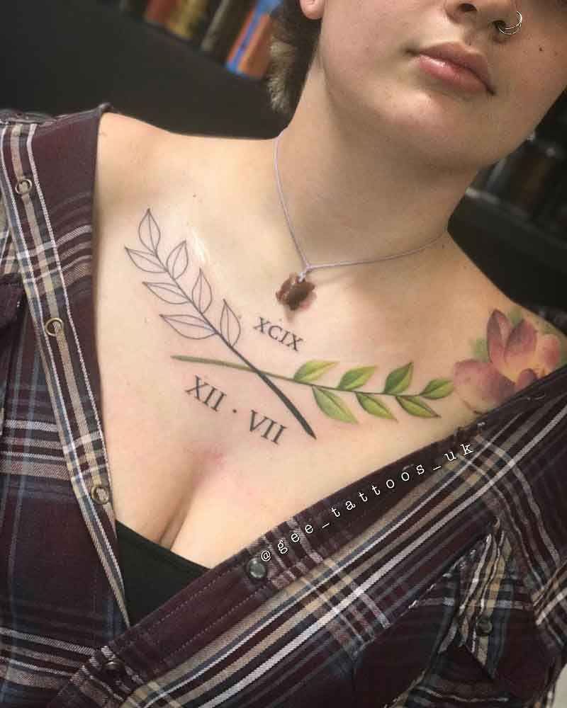 Women's Roman Numerals Tattoo 3