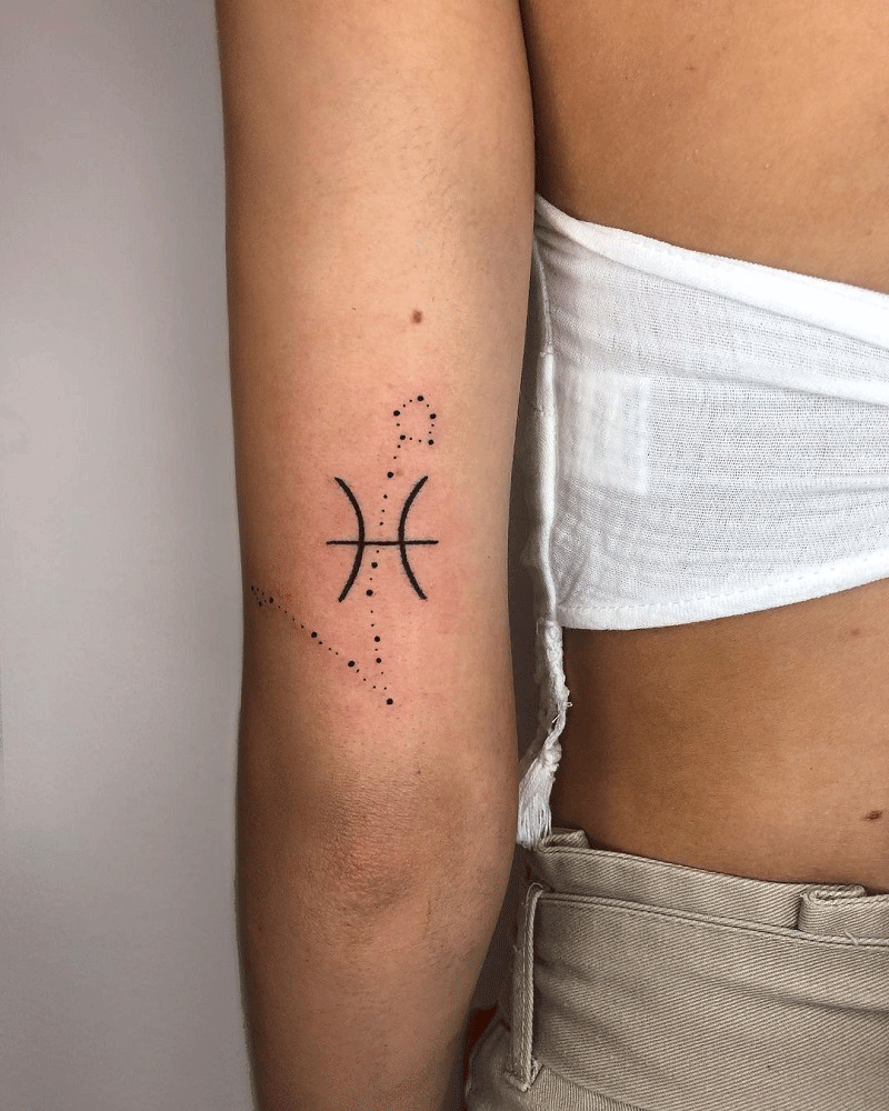 Zodiac Sign Pisces Tattoo 1