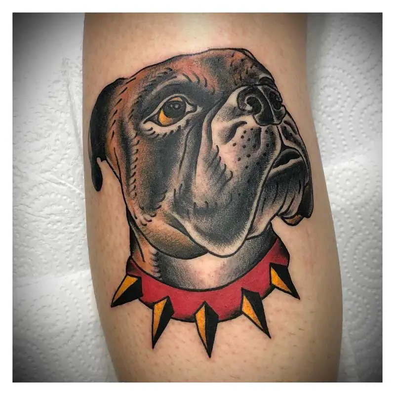 Bulldog Traditional Tattoo Greeting Card for Sale by ronnievaldezart   Redbubble