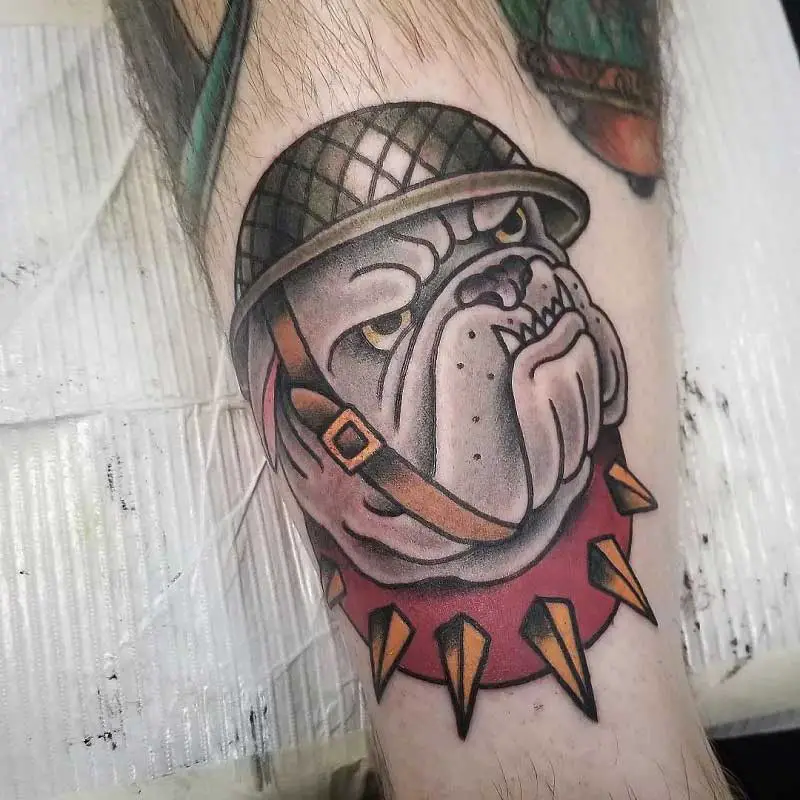 Badass Old School Bulldog Tattoo Idea