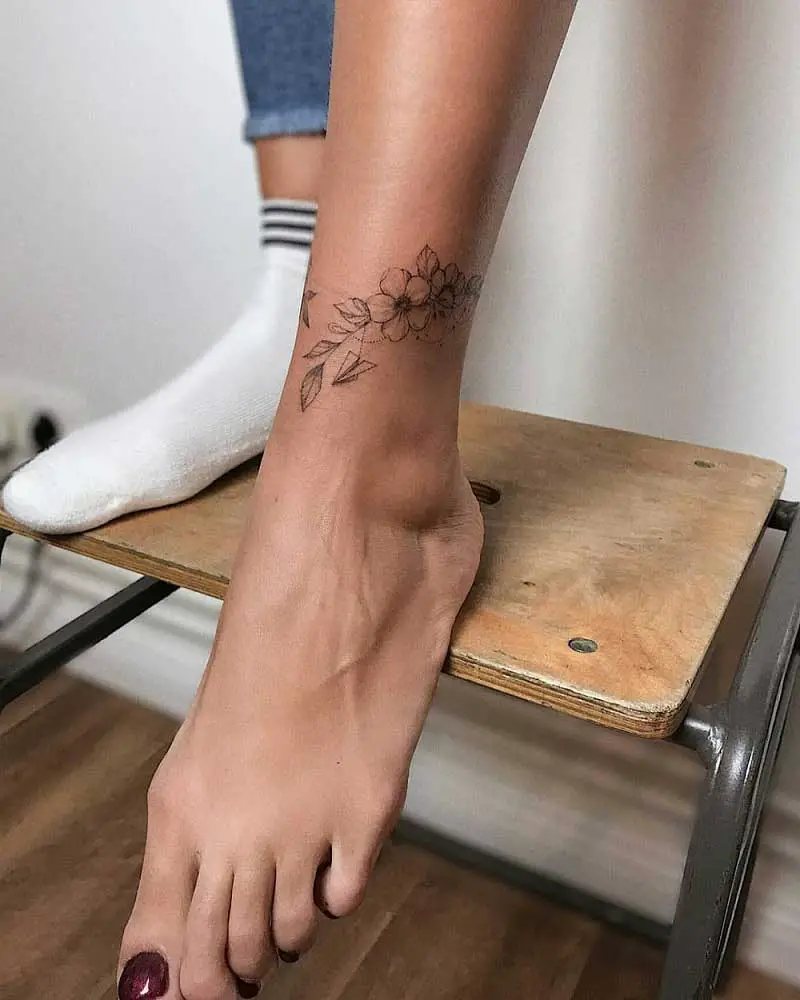 cool wrap around ankle tattoo  Tattoo bracelet Wrap around ankle tattoos  Anklet tattoos