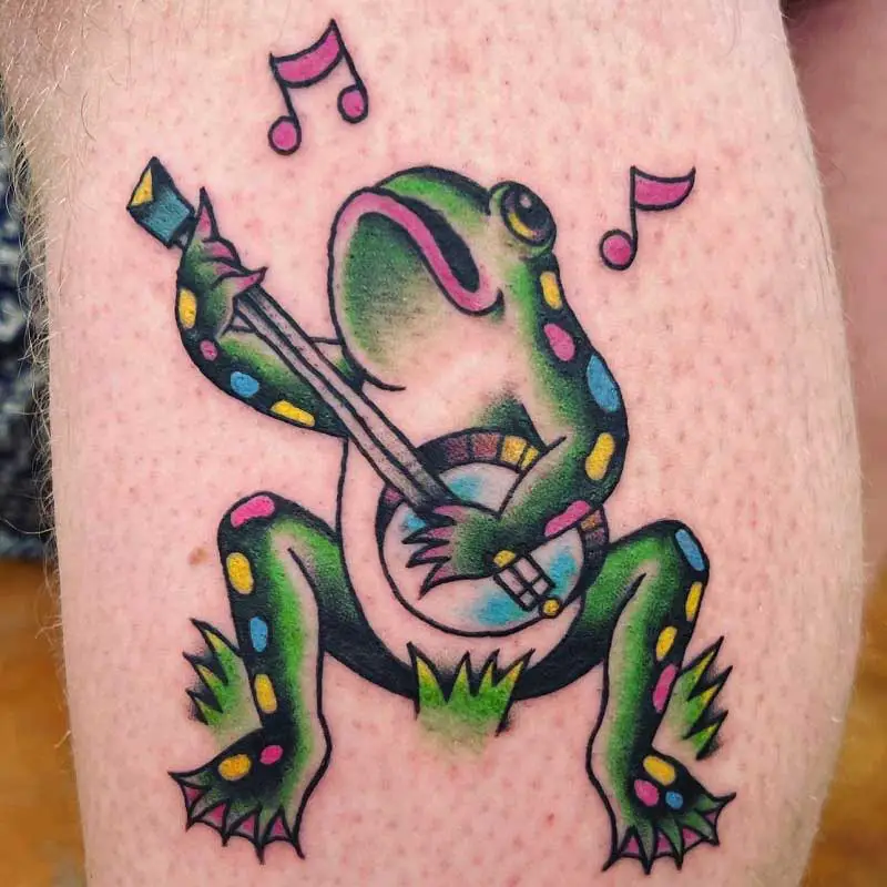 Details 57+ frog playing guitar tattoo best in.eteachers