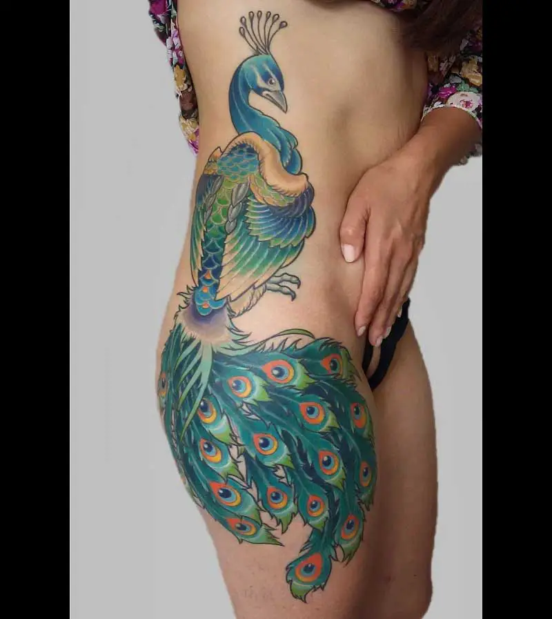 61 Beautiful Peacock Tattoo Pictures and Designs