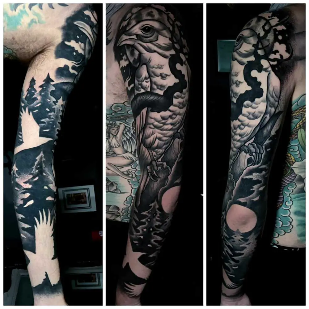 crow tattoo sleeve