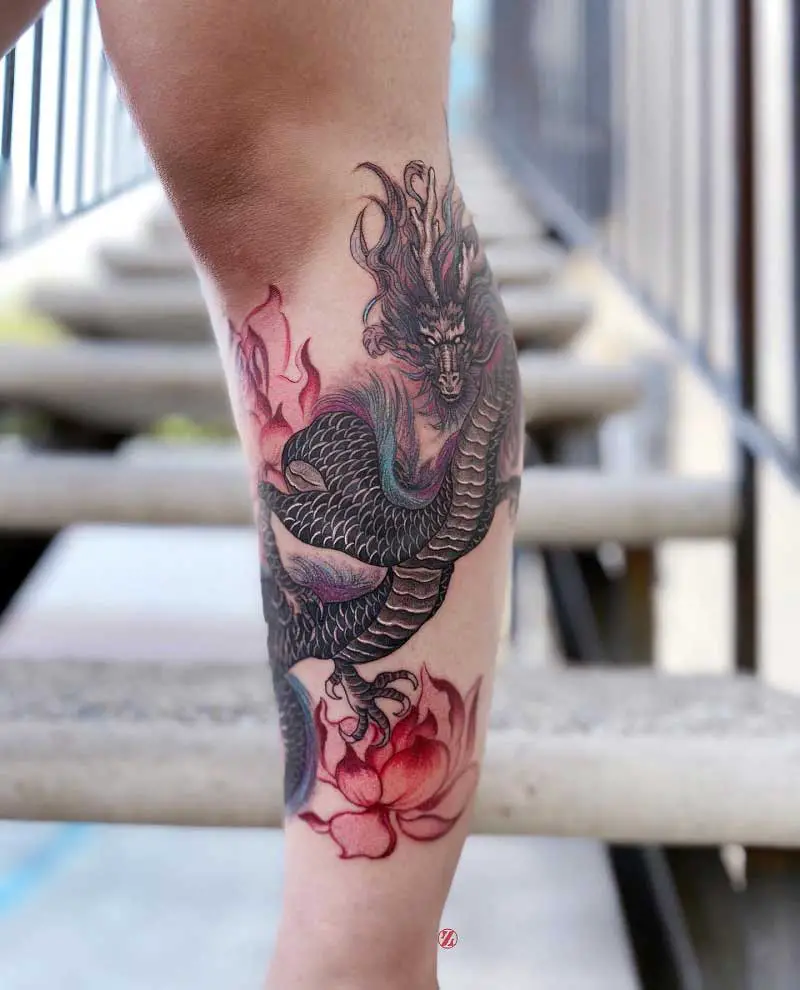 dragon-tattoo-on-calf-3