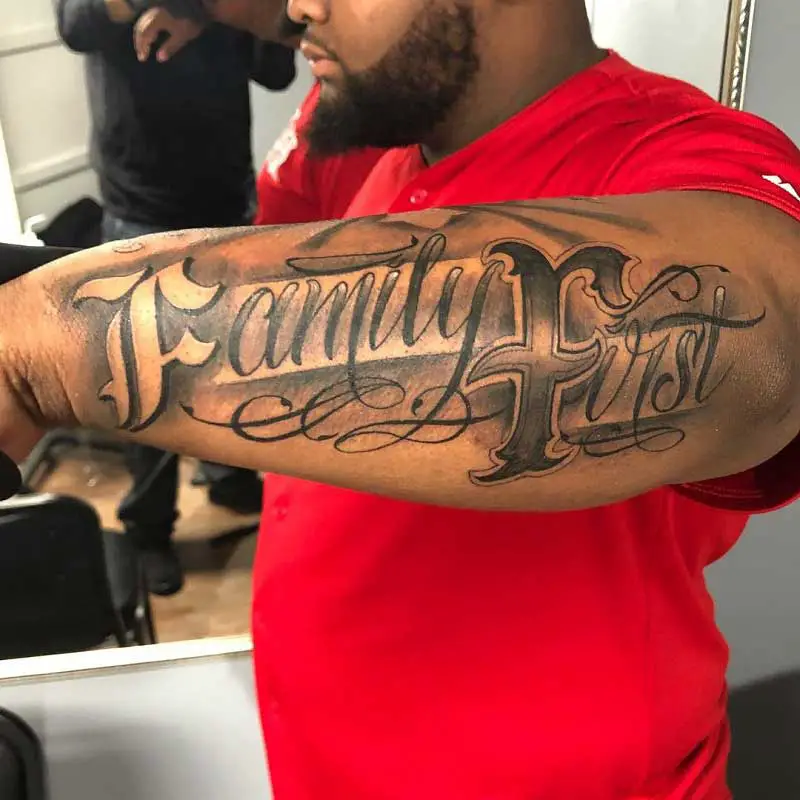 family first tattoos for men on forearm