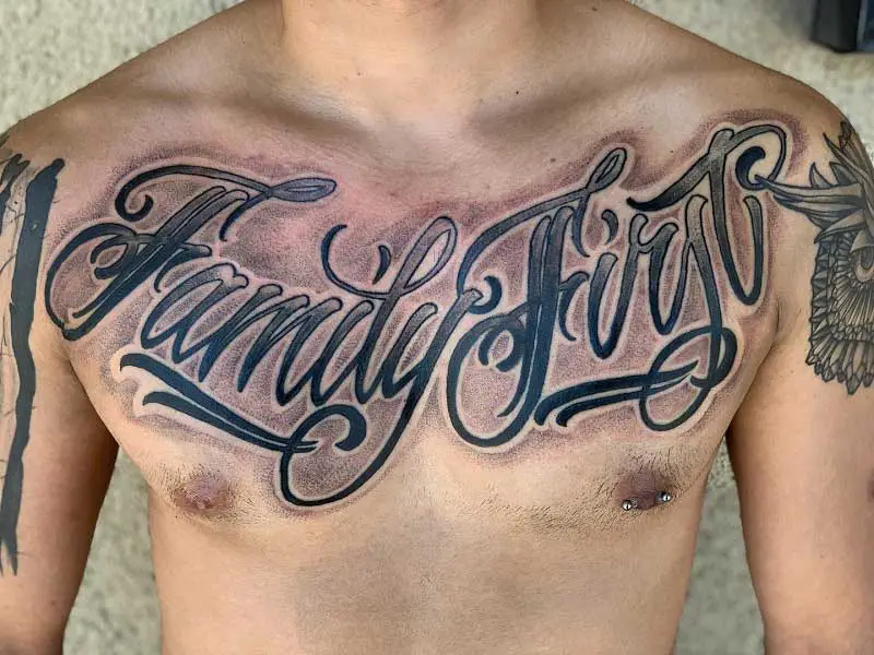 family first tattoo designs on chest