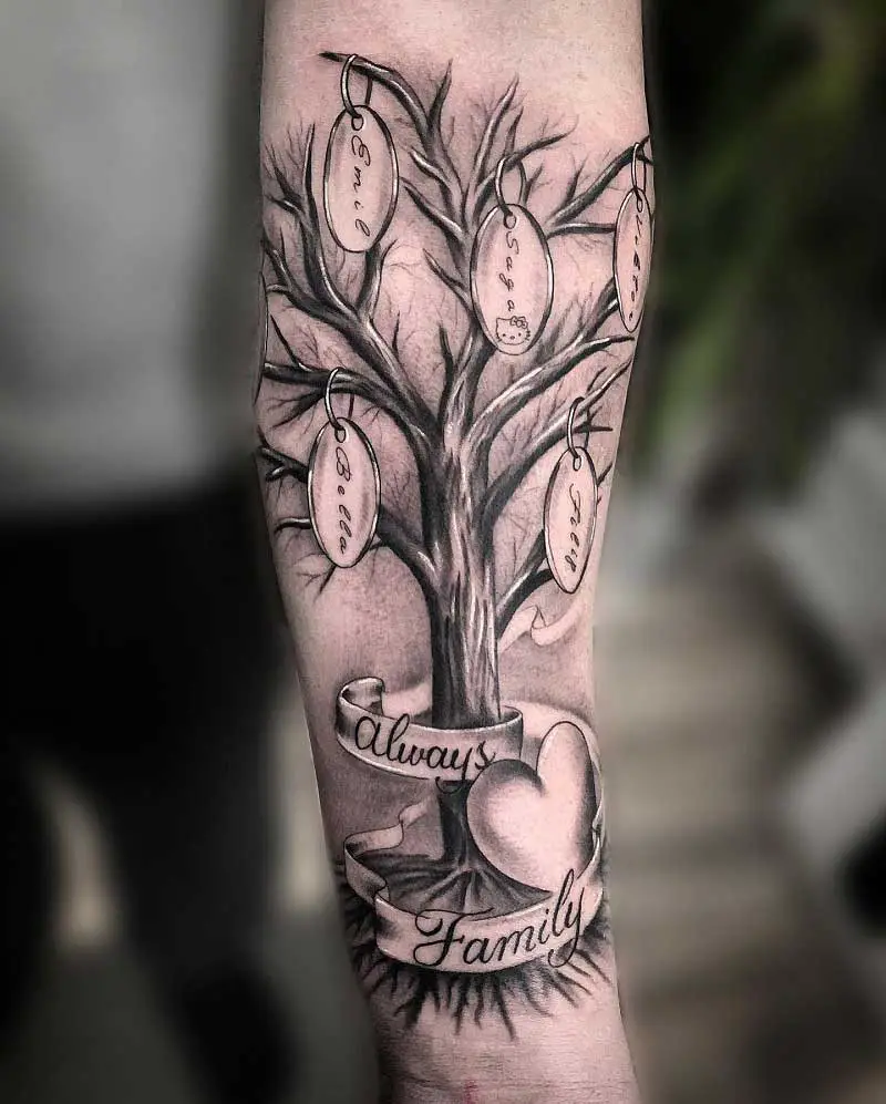 27 Deep Rooted Family Tree Tattoos and Meanings  TattoosWin  Tatuajes de  árbol genealógico Tatuaje arbol Tatuaje árbol de la vida