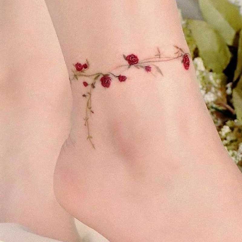 TATTOOSORG  Flower Ankle Bracelet Tattoo Artist 타투이스트 꽃