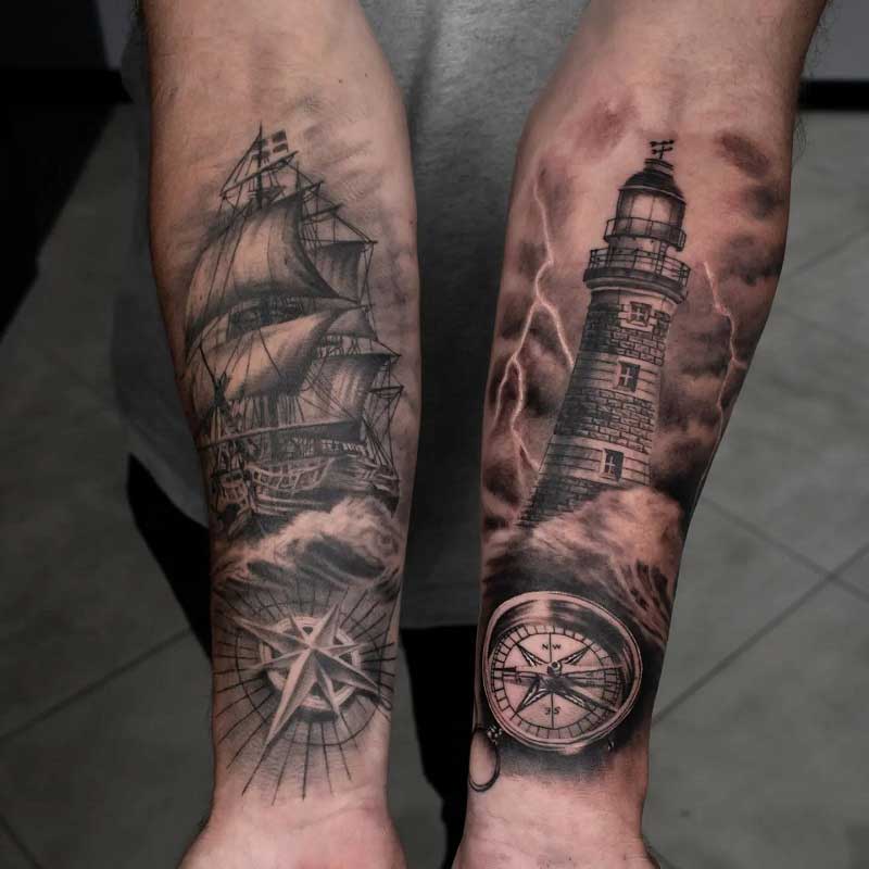 forearm-pirate-ship-tattoo-1