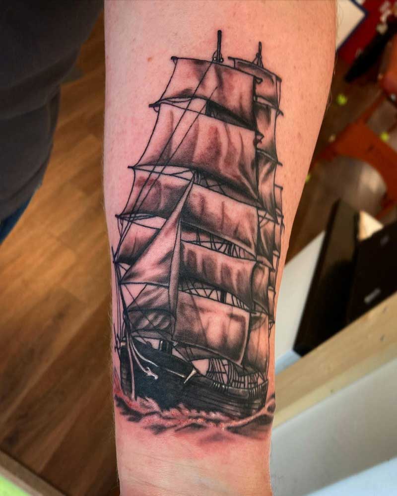forearm-pirate-ship-tattoo-2