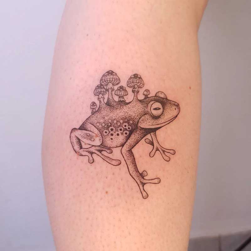 frog-on-mushroom-tattoo-1
