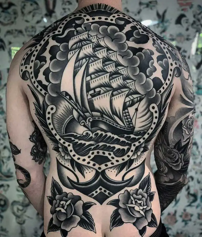 Killer Ink Tattoo on Twitter Sick pirate themed full back tattoo by  Chris Ormond with killerinktattoo supplies killerink tattoo tattoos  bodyart ink tattooartist tattooart blackandgrey blackandgreytattoo  fullbackpiece fullbacktattoo 