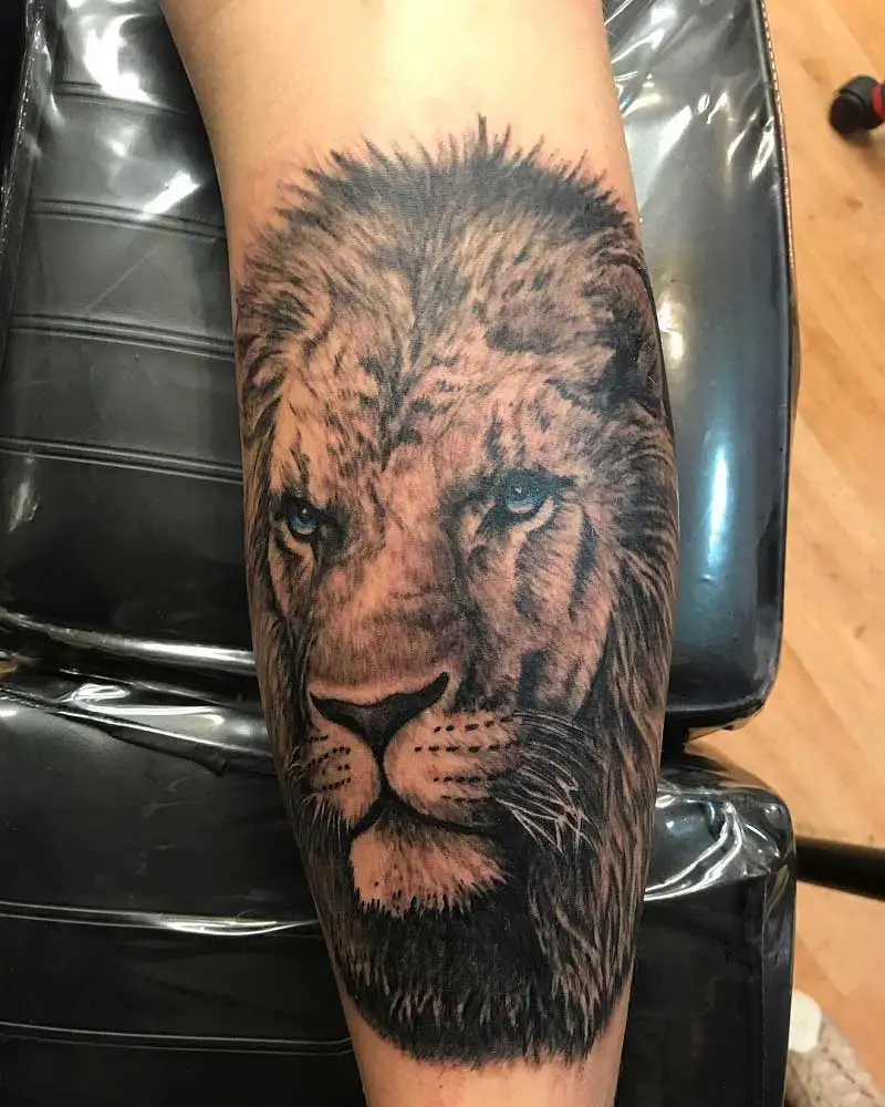 Tattoo Lion On Left Calf Memphis Editorial Stock Photo  Stock Image   Shutterstock