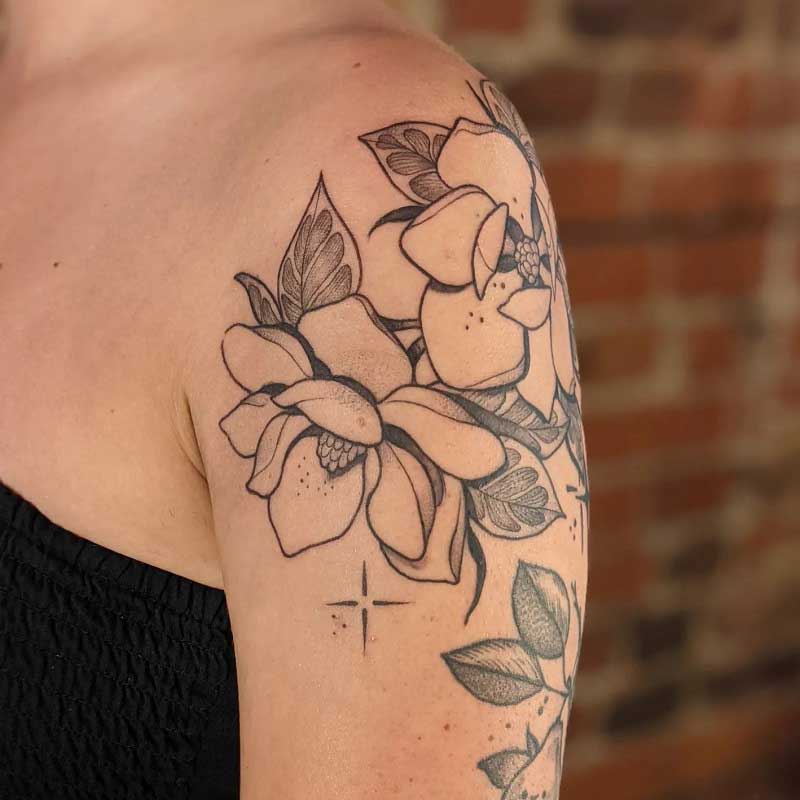 magnolia-flower-shoulder-tattoo-1