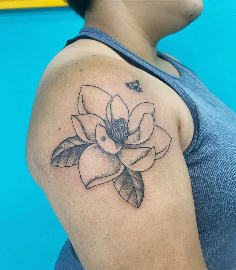 magnolia-flower-shoulder-tattoo-3