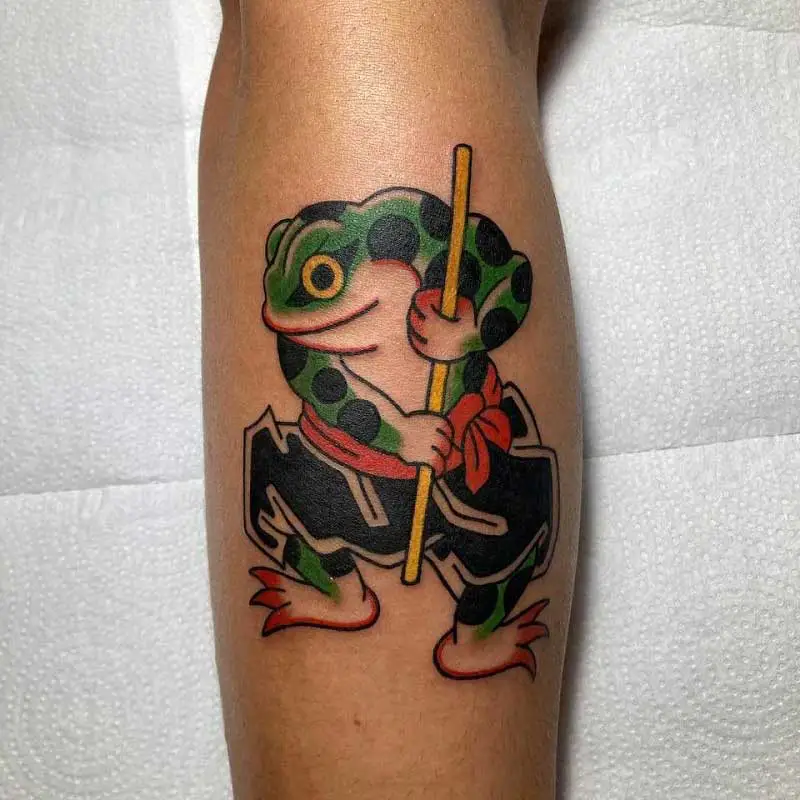 Blue Horse Shoe Tattoo VaBeach on Instagram Very cool frog piece done by  Jonjohntattoos         cool frog metal metalaf fun