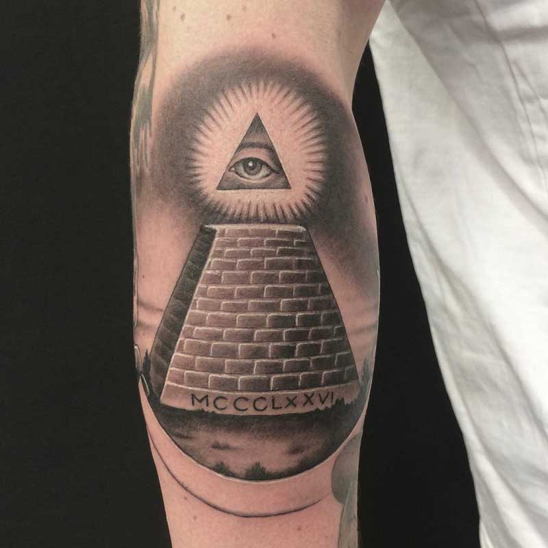 Dollar Bill Pyramid The pyramid and eye on the back of a one dollar bill   sponsored Pyramid Bill Dolla  One dollar bill Black and grey  tattoos Pyramids