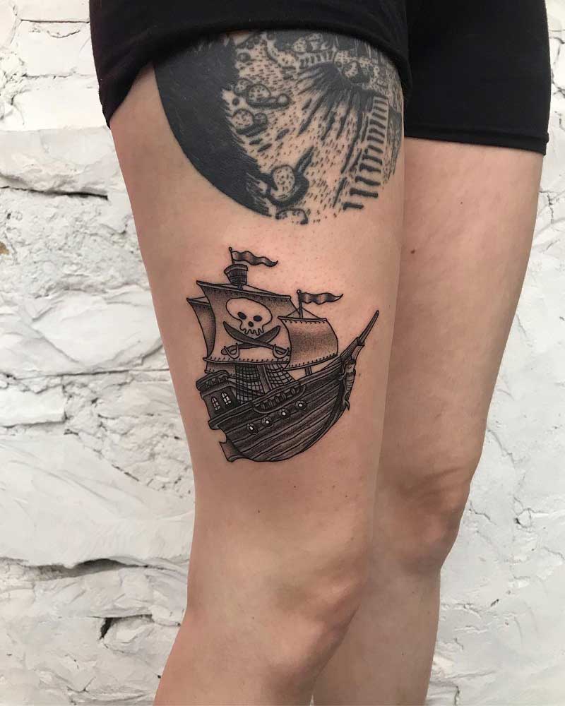 pirate-ship-flash-tattoo-1