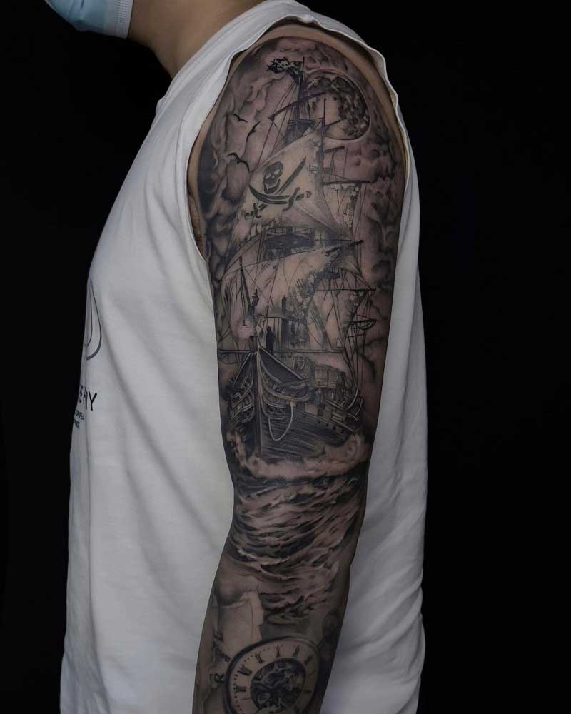 pirate-ship-full-sleeve-tattoo-3