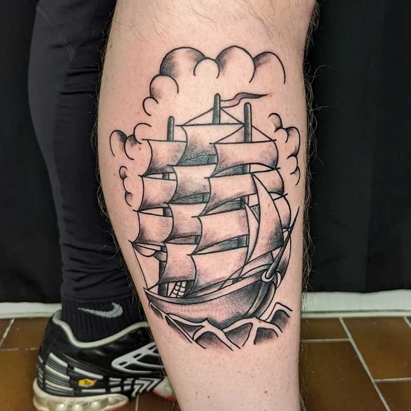 pirate-ship-leg-tattoo-1