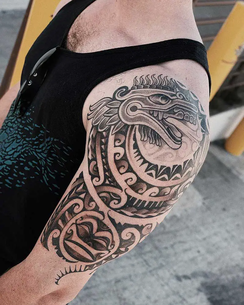 Tattoo of Dragon  Koi Warrior tattoo  custom tattoo designs on  TattooTribescom