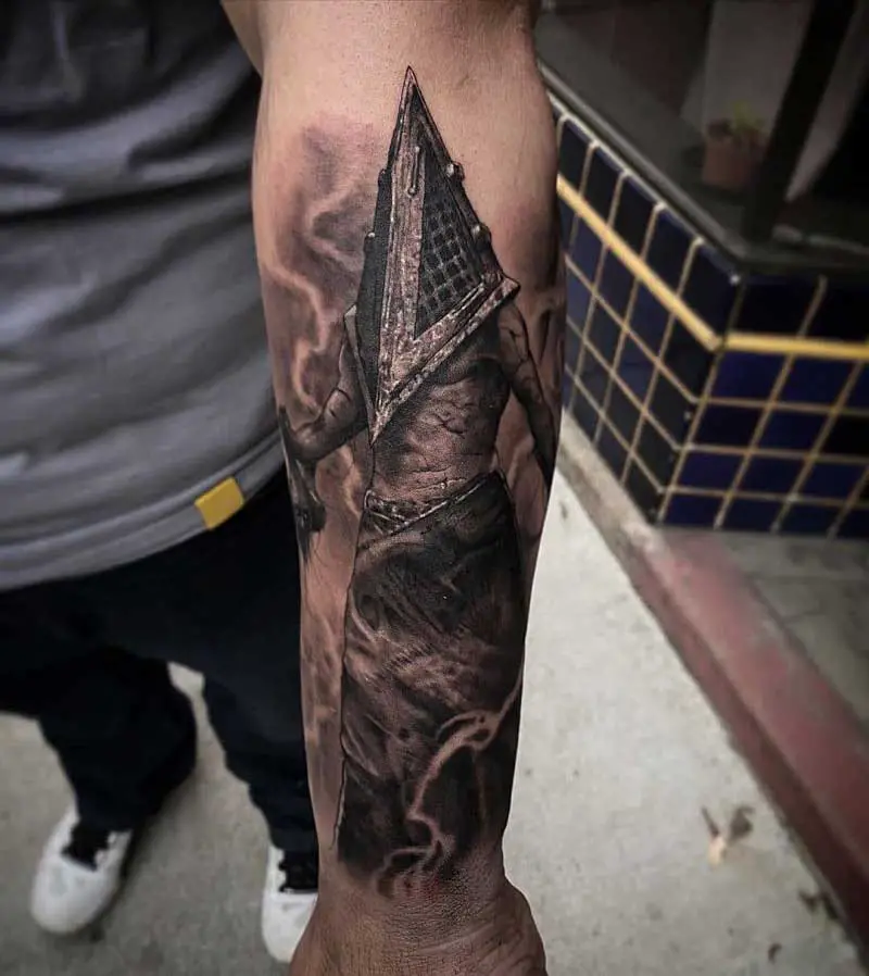 Added pyramid head and the demon from insidious to my clients leg sleeve  the other day Were almost there Thanks for looking tattoo  Krys  King Tattoos kingkrystattoos on Instagram