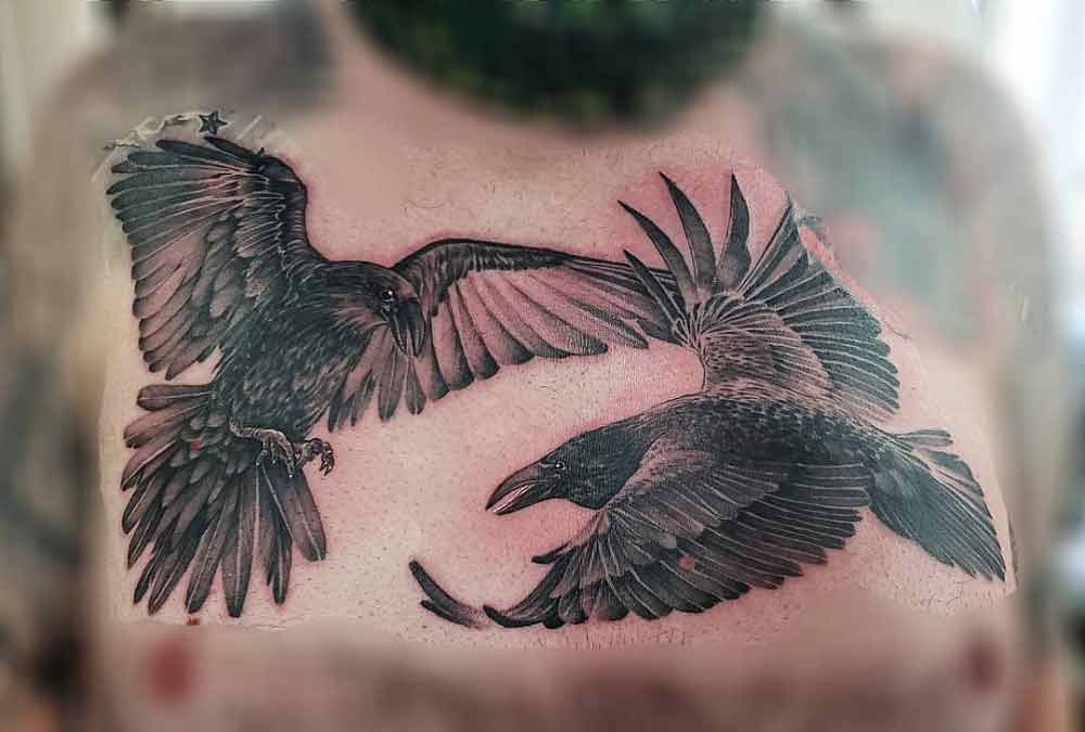 Little Crow Tattoo Behind Ear  Best Tattoo Ideas Gallery