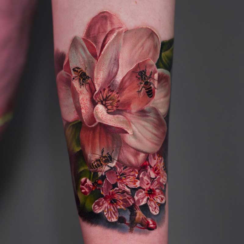 realistic-magnolia-tattoo-1