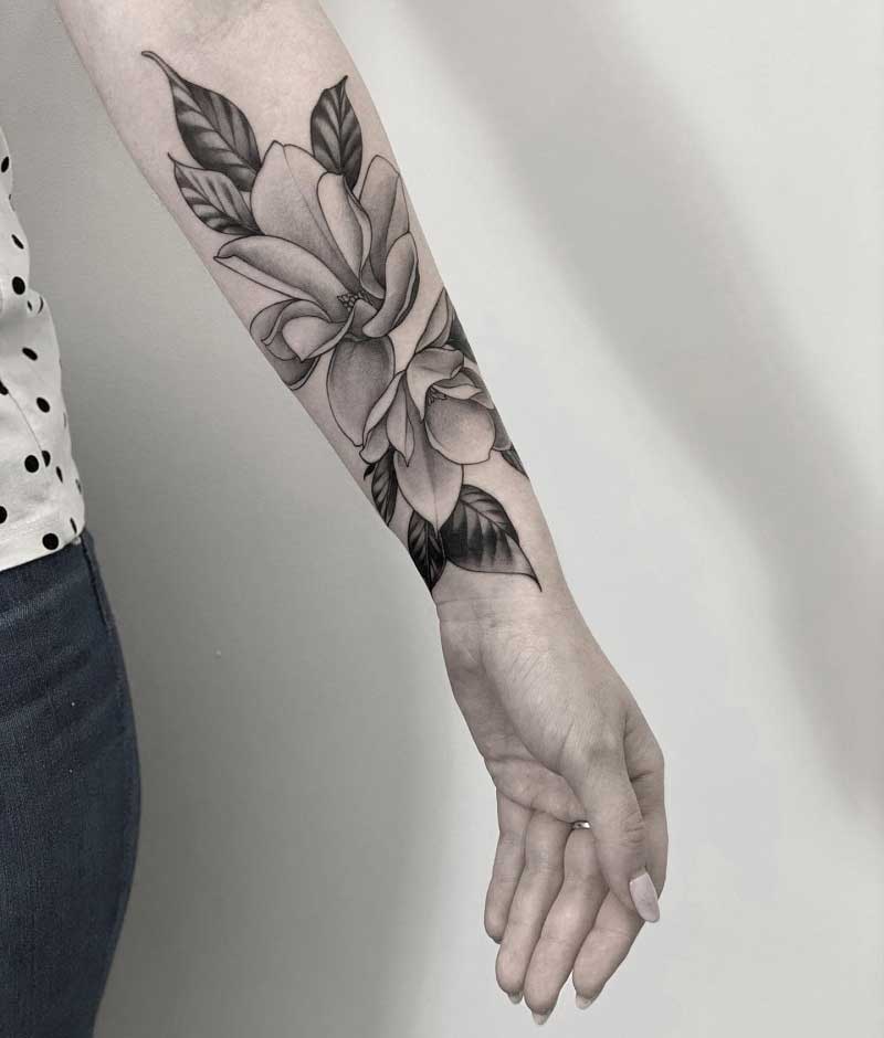 realistic-magnolia-tattoo-2