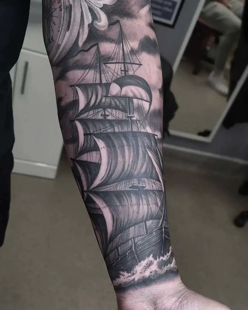 realistic-pirate-ship-tattoo-1