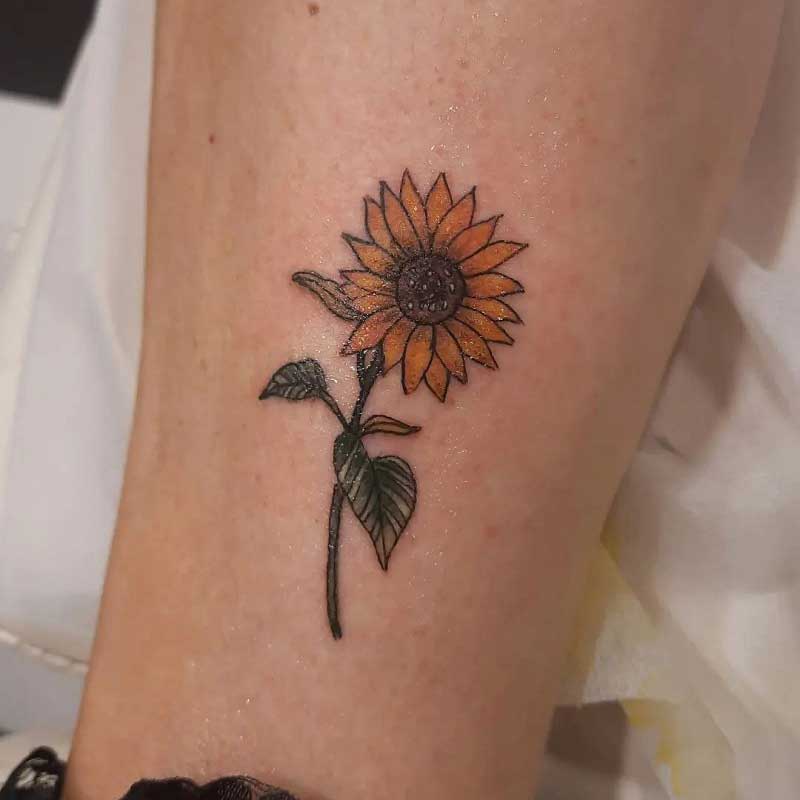 sunflower-ankle-tattoo-1