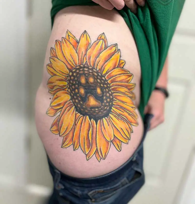 sunflower-paw-print-tattoo-2