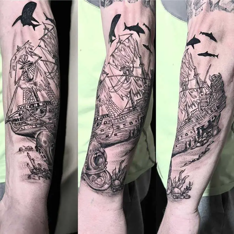 sunken-pirate-ship-tattoo-1