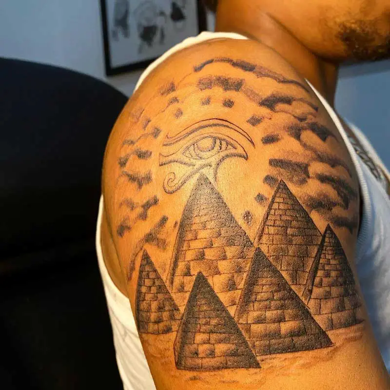 Pyramids of giza tattoo  Tattoos Triangle tattoo Tattoo inspiration