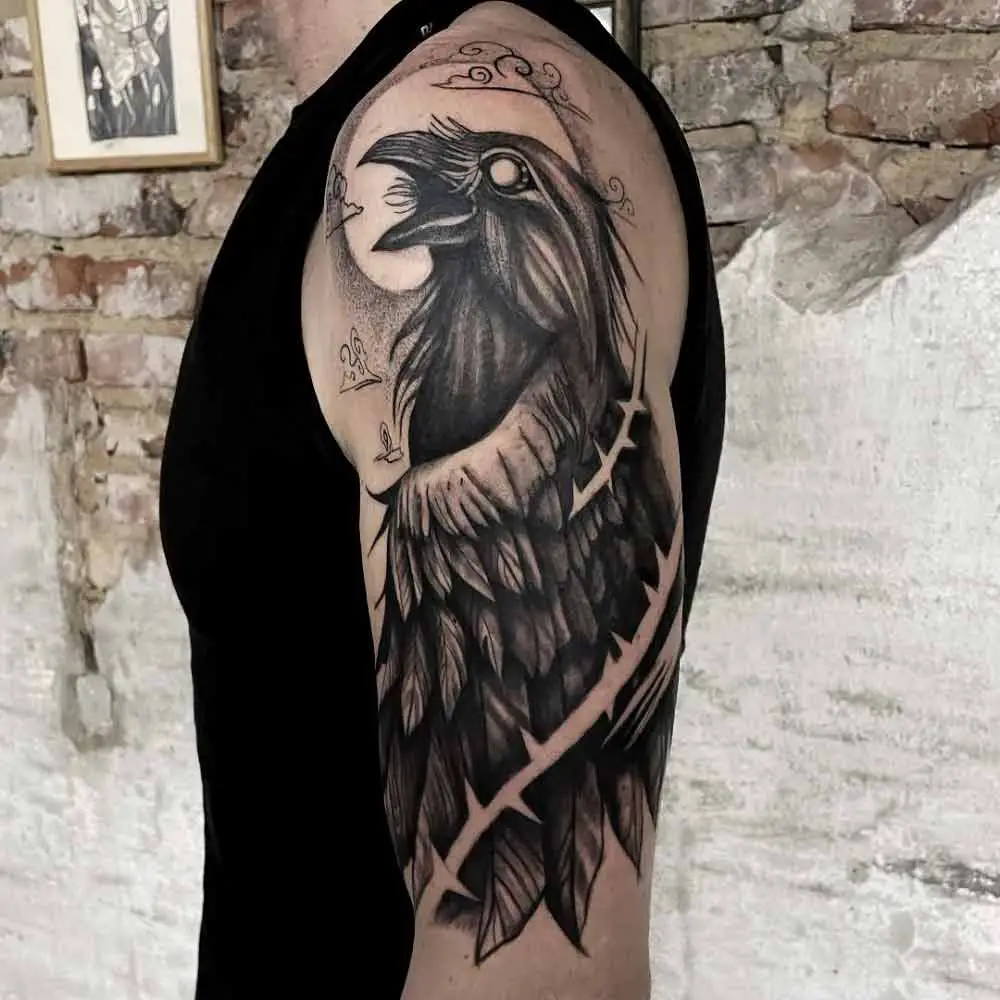 10 Stylish and Traditional Crow Tattoo Designs  Styles At Life