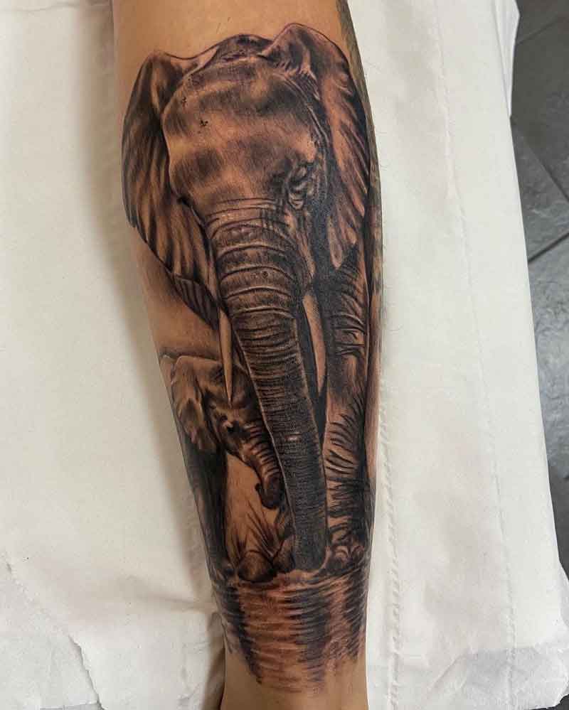 African Elephant Tattoo 1