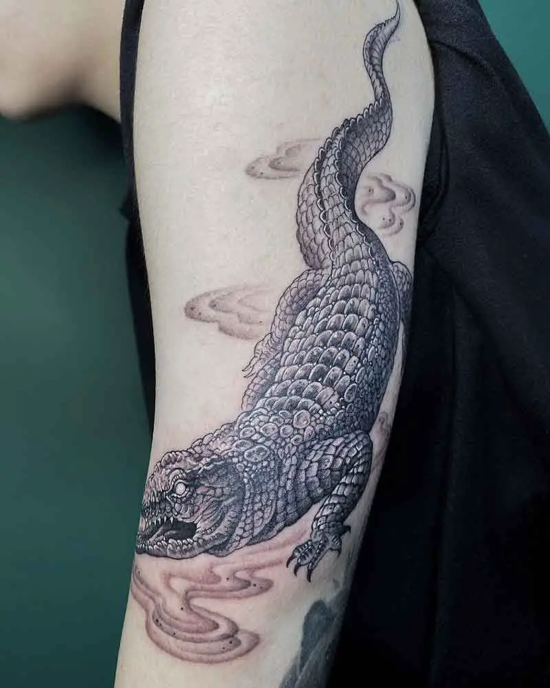 Amazoncom Azeeda Large Swimming Crocodile Temporary Tattoo TO00032814   Everything Else