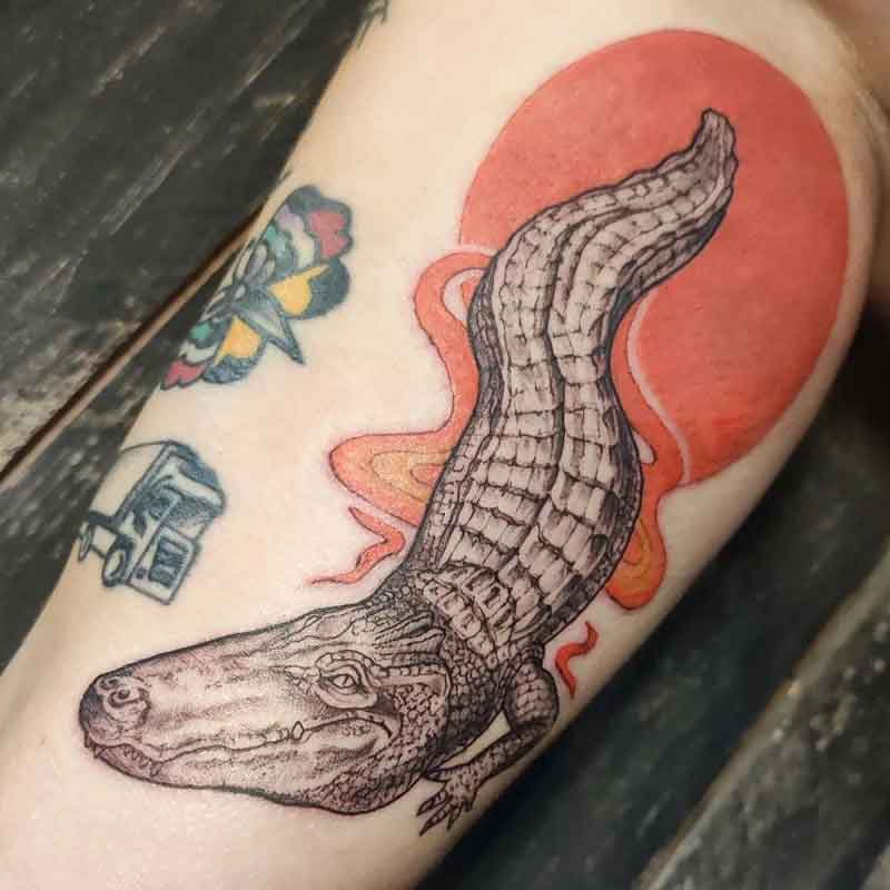 Alligator Torn Skin Tattoo 3