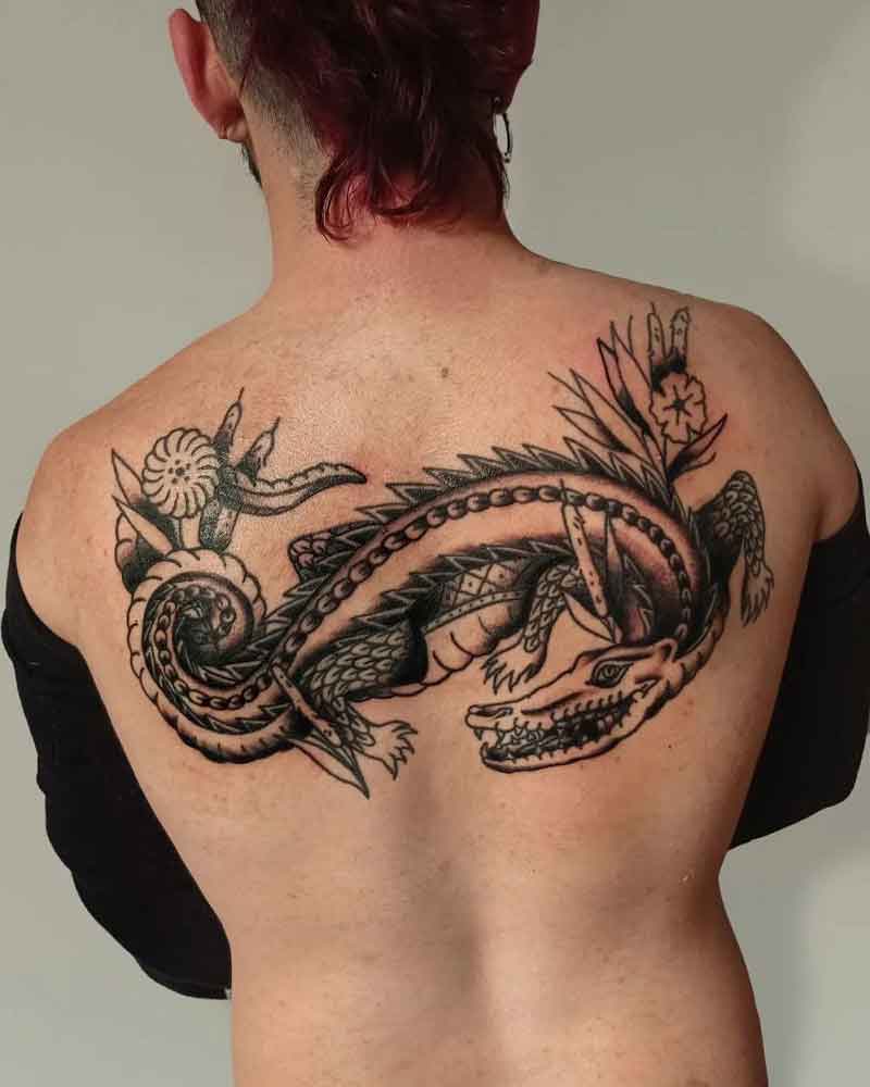 Alligator Back Tattoo 3