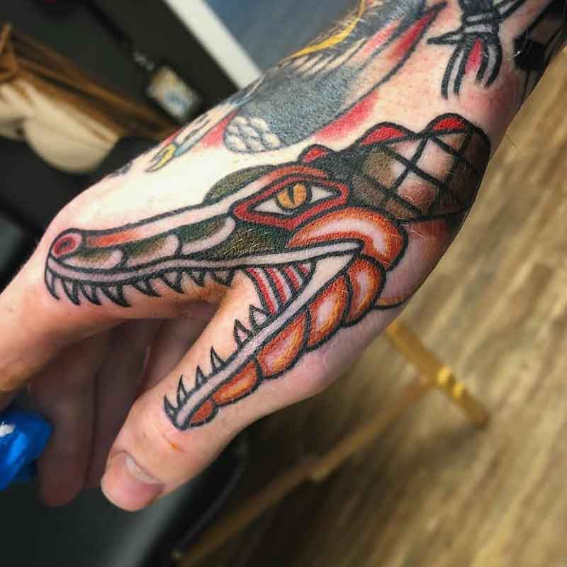 traditional alligator head tattoo