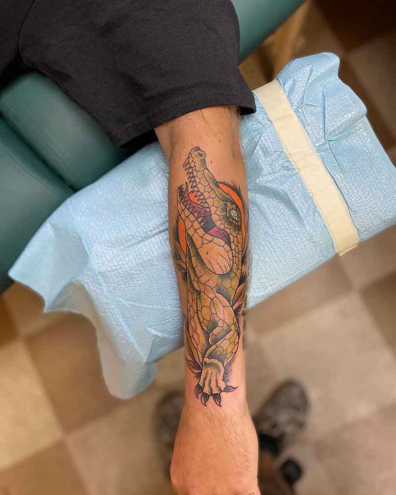Alligator Hand Tattoo 1