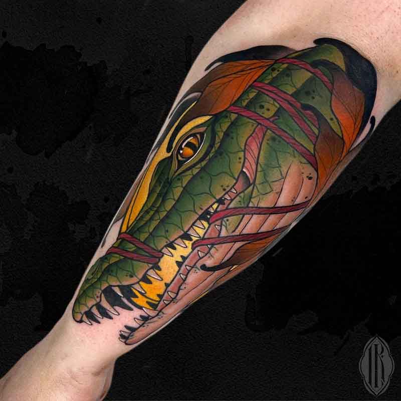 Alligator Hand Tattoo 2