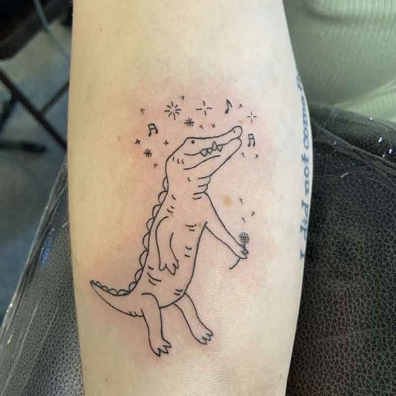 Alligator Line Art Tattoo 1