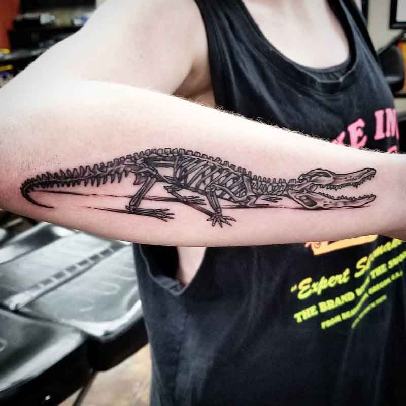 Alligator Skeleton Tattoo 3