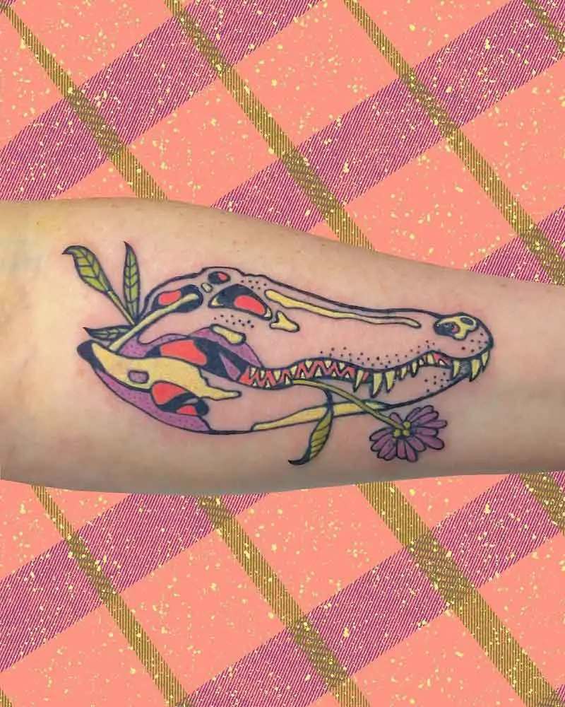 Alligator Skull Tattoo 3