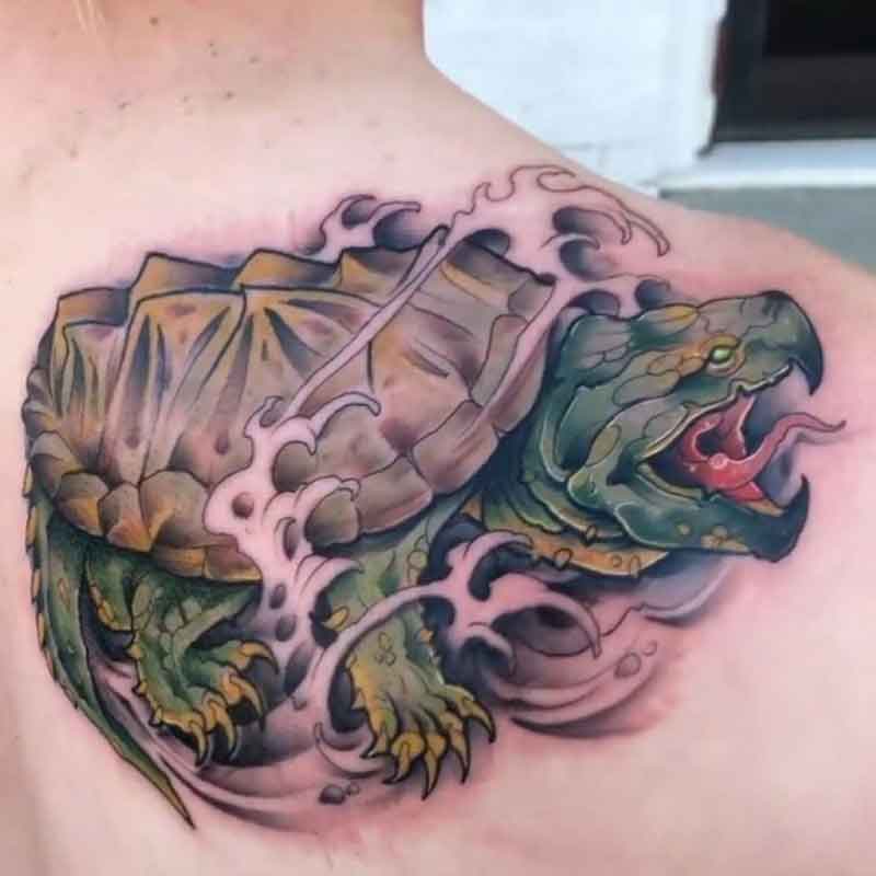 Eternal Tiger Tattoo  Snapping Turtle  by alishatattoos  eternaltigertattoo  tattoos traditional  traditionaltattoos neotraditionaltattoo neotraditional colortattoo  animallover animal turtletattoo turtle turtletattoos 