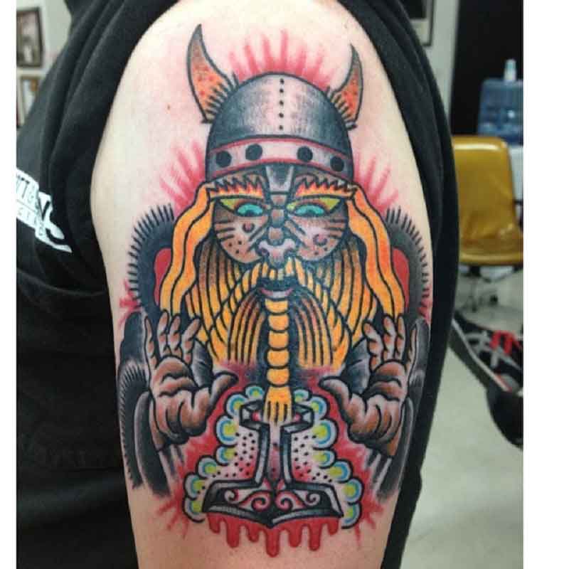 American Traditional Viking Tattoo 1
